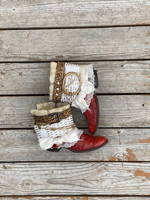 red ostrich cowboy boots