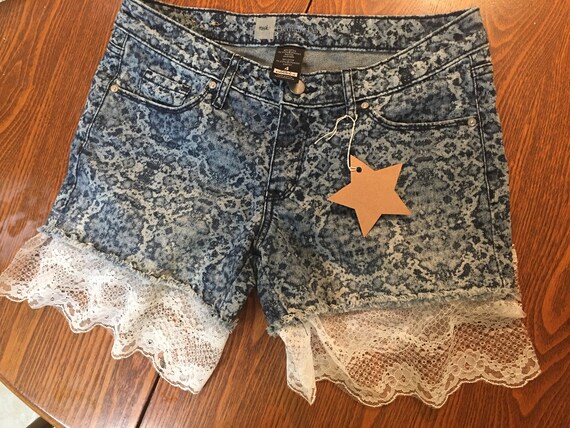 denim crochet shorts