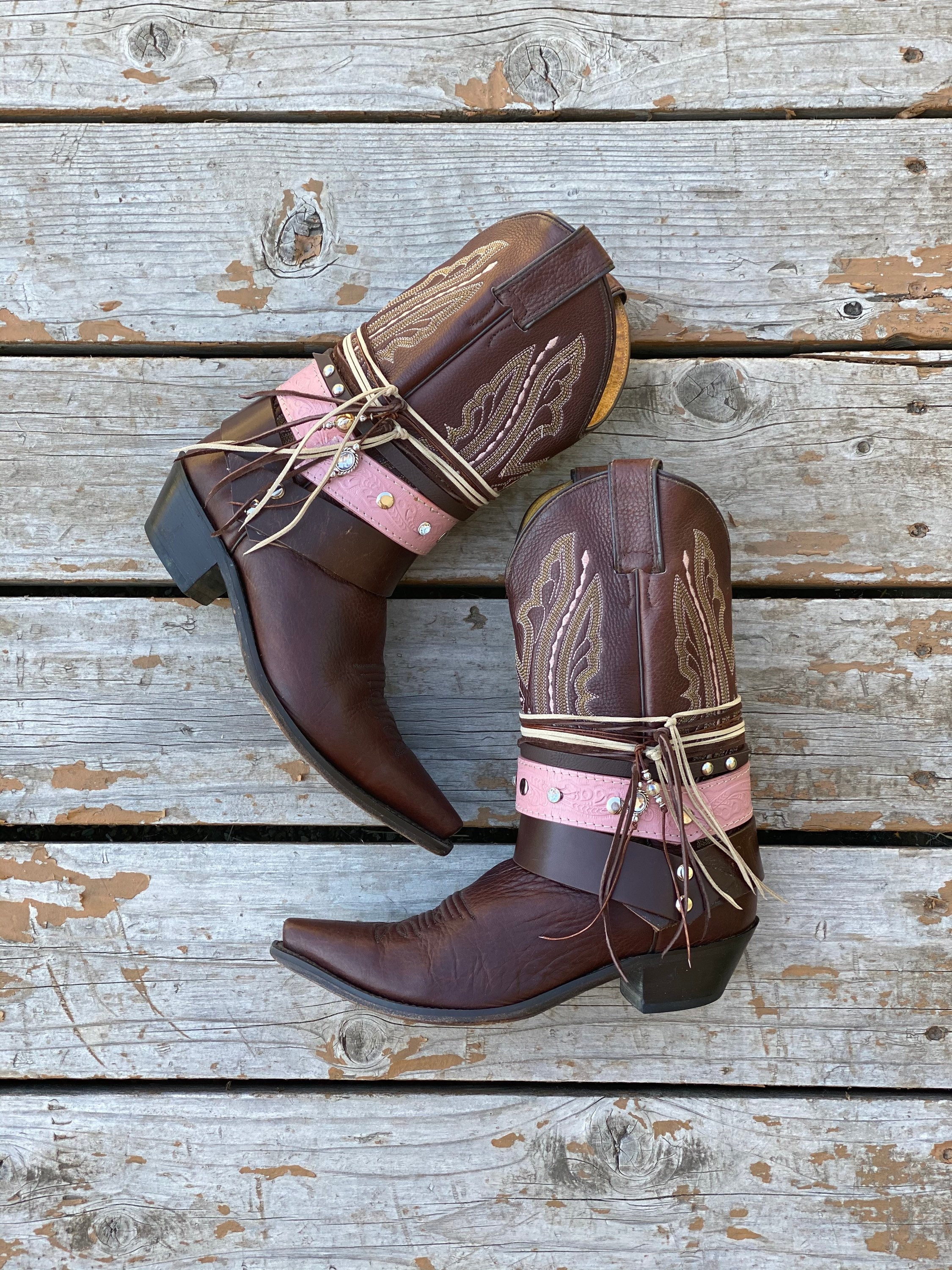Pink Cowgirl Boots Upcycled - Etsy