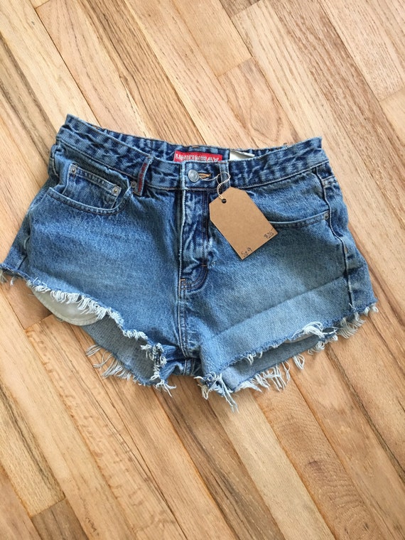 womens blue jean cutoff shorts