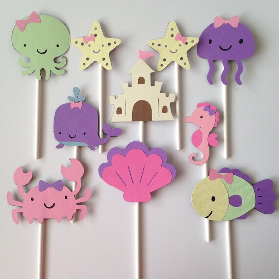 Items similar to Under the Sea Cupcake Toppers Nautical Cupcake