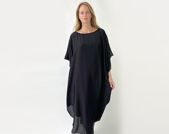 Beaded Neck Silk Kaftan | 100% Silk Kaftan Dress | Luxury Resort Wear | Beach Cover Up, Boho Vacation Outfit, Gift for Her