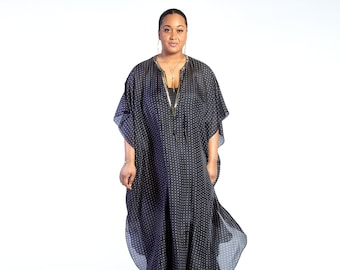 Kaftan Dress poka dot, Plus size