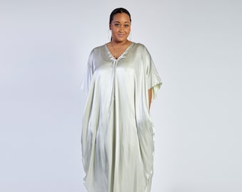 Drawstring neck kaftan, Plus size