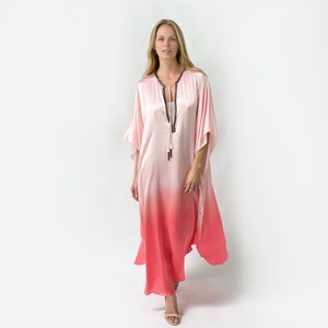 ALMA Kaftan silk dress, ROSE