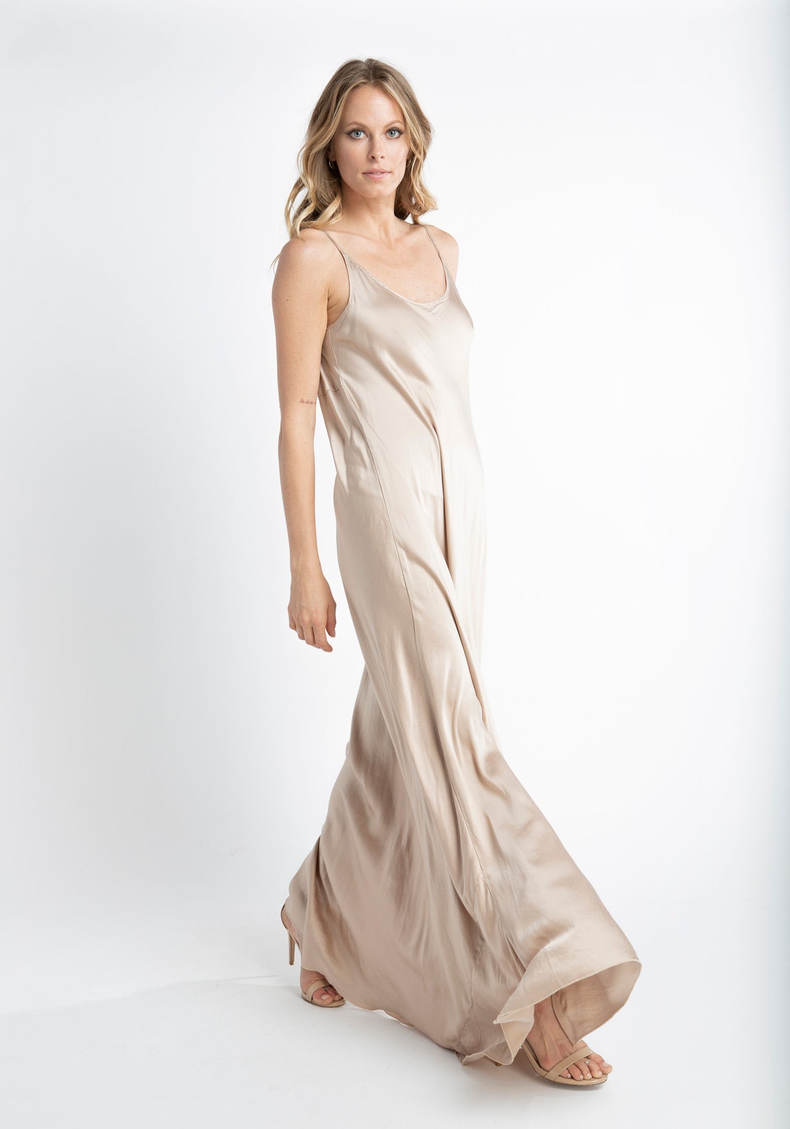 charmeuse evening gown