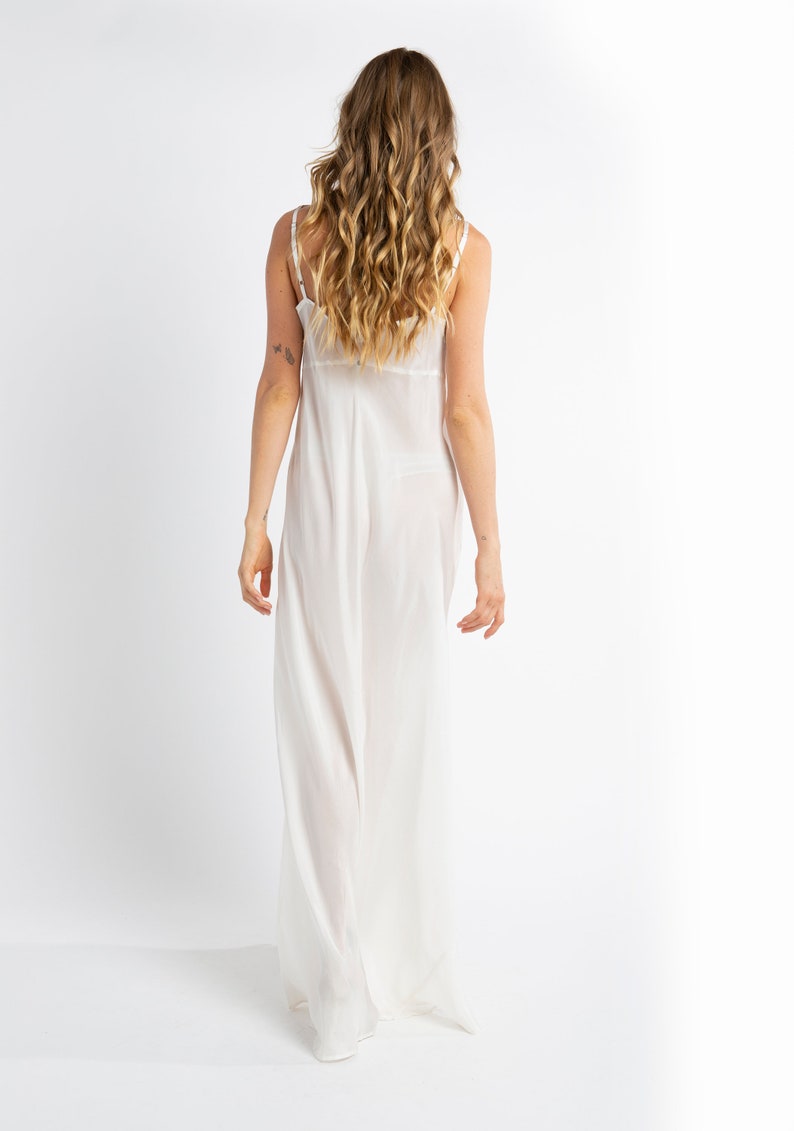 White Silk Slip Etsy