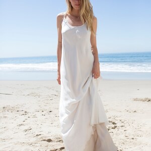 Ivory Plus Size Silk Slip Dress Perfect for Beach Wedding image 5