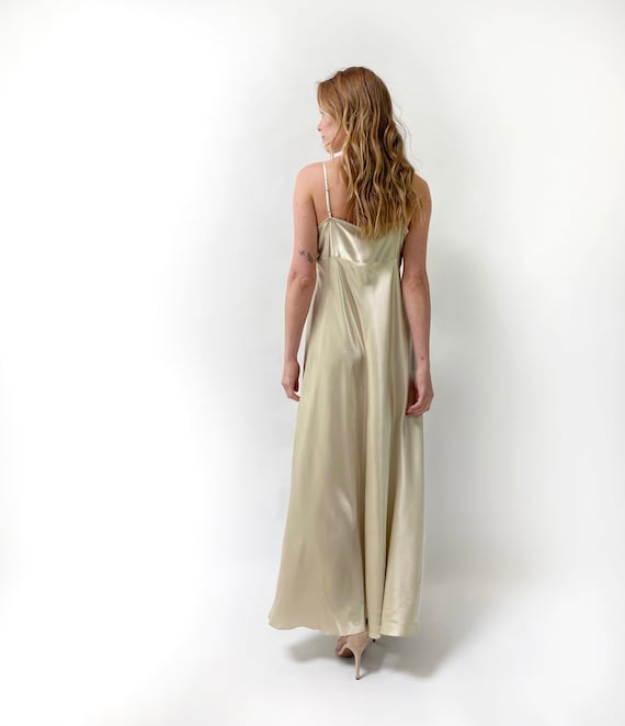 light gold satin dress Metallic Gold Satin Prom Dress: Ladivine CD744 Nude Gold / 2 main image 1