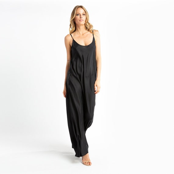 black slip gown