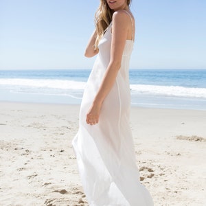 Ivory Plus Size Silk Slip Dress Perfect for Beach Wedding image 3