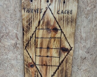 Skyrim Shadow Symbols (Thieves Cache and Loot) - double sided wood sign