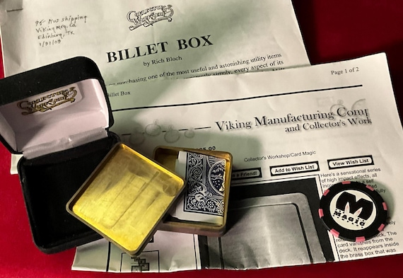 Viking Mfg. Co. & Collector's Workshop - BRASS Billet Box By Rich Bloch (RARE Fine Magic Apparatus)