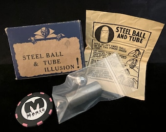 Sherms Super Magic Tricks and Puzzles - Vintage 1940s  Steel Ball & Tube Mystery (RARE Collectible)