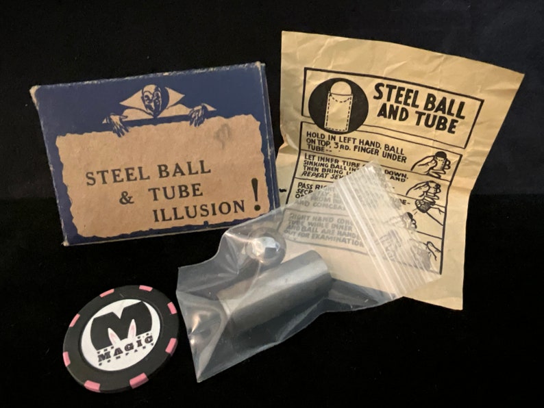 Vintage Super Magic Tricks And Puzzles 1940s Steel Ball & Tube Illusion RARE Collectible image 3