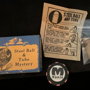 Vintage Super Magic Tricks And Puzzles 1940s Steel Ball & Tube Mystery RARE Collectible image 3