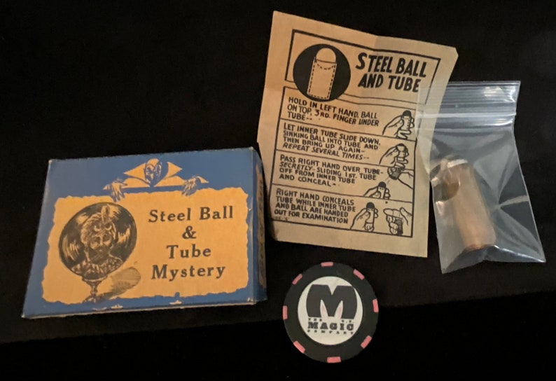 Vintage Super Magic Tricks And Puzzles 1940s Steel Ball & Tube Mystery RARE Collectible image 3