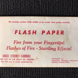 Flash Paper (Rare these days)