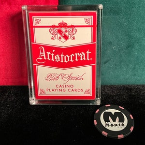 Vintage Aristocrat EL CORTEZ Casino Las Vegas Collectible Sealed Unspoiled Casino Deck w/Crystal Playing Cards Display Case By TCC image 2