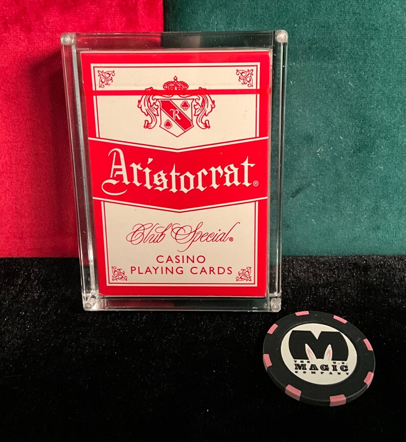 Vintage Aristocrat EL CORTEZ Casino Las Vegas Collectible Sealed Unspoiled Casino Deck w/Crystal Playing Cards Display Case By TCC image 2