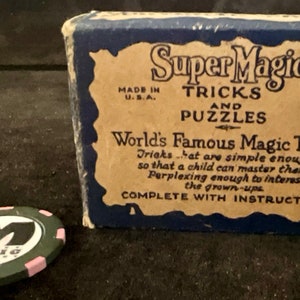 Vintage Super Magic Tricks And Puzzles 1940s Steel Ball & Tube Illusion RARE Collectible image 2