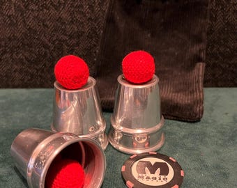 Ickle Pickle - Mini vasos y bolas clásicos de aluminio vintage (¡Buen hallazgo!)