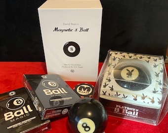 Magic 8 Ball COMBO - 2002 Playboy 8 Ball + David Penn Magnetic 8 Ball + 2 Decks Magic 8 Ball (RARE, Unique & Highly Collectible)