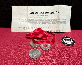 Magia garantizada: medio dólar sin cinta / moneda antigua sin cinta (¡Genial y rara de los años 70!)