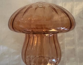 Delicate Pale Amber Mushroom Vase