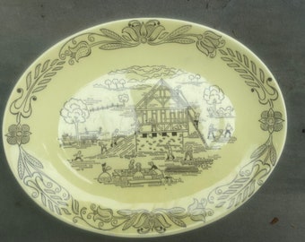 Royal China "Amish Barn Raising" Platter