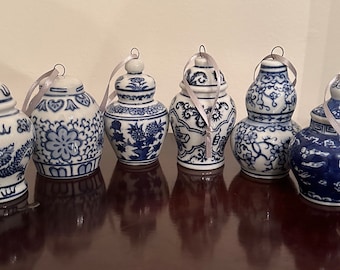 Blue and White Ginger Jar Ornaments -II
