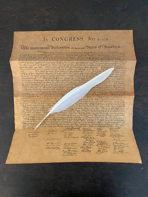 Copy of the Declaration of Independence W/ Feather Quill Pen Etsy