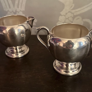 Vintage Silver Plate Sugar and Creamer -  FB Rogers