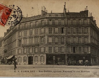 Carte postale Français vintage - Rue Galilée, avenue Marceau et rue Newton