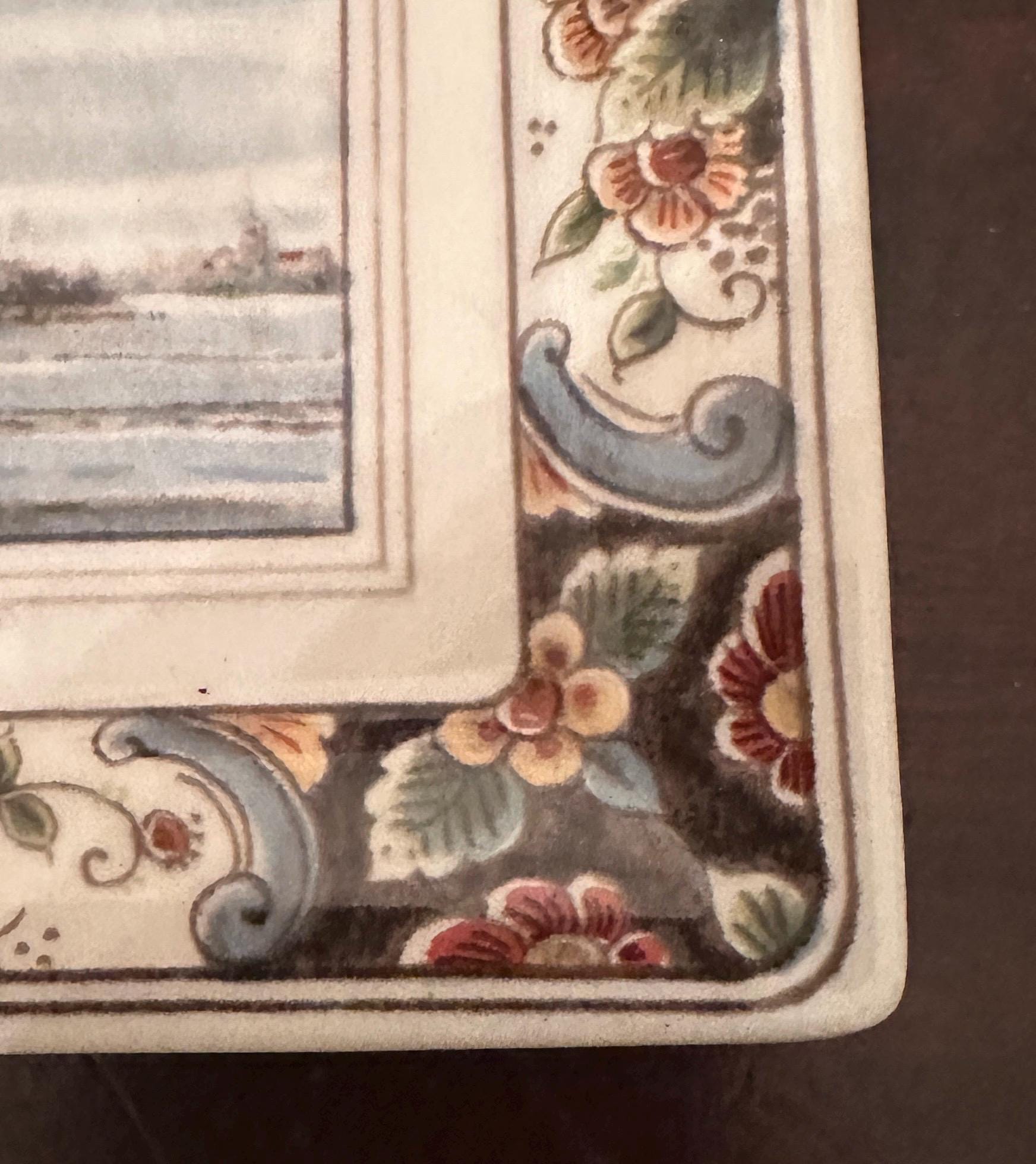 Vintage Westraven Anno 1661 Delft Handwork Tray, Made in Holland