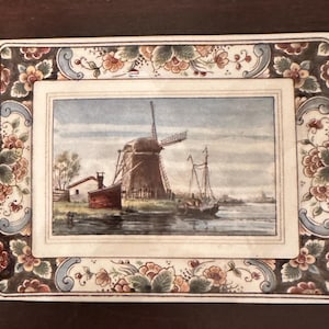 Vintage Westraven Anno 1661 Delft Handwork Tray, Made in Holland