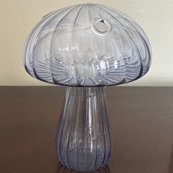 Mushroom Glass Vase - Pale Blue