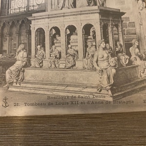 Cartão postal francês vintage da "Basílica de Saint-Denis" em Paris, França