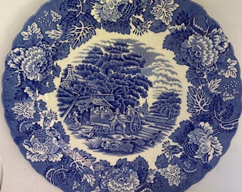 Wood Ware Enoch Woods Salad Plate - Blue Pattern - Etsy