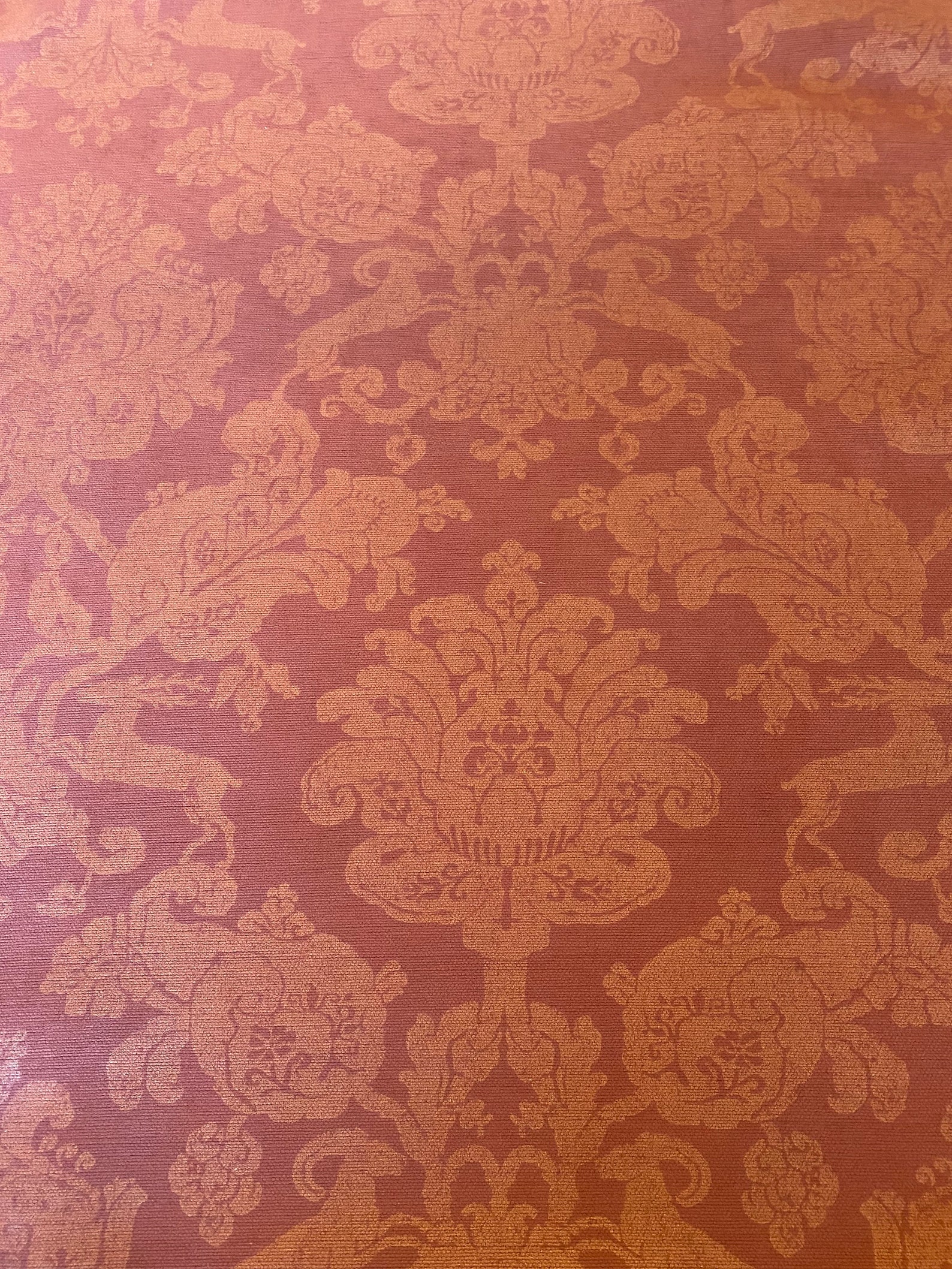 Terracotta Damask Fabric Etsy