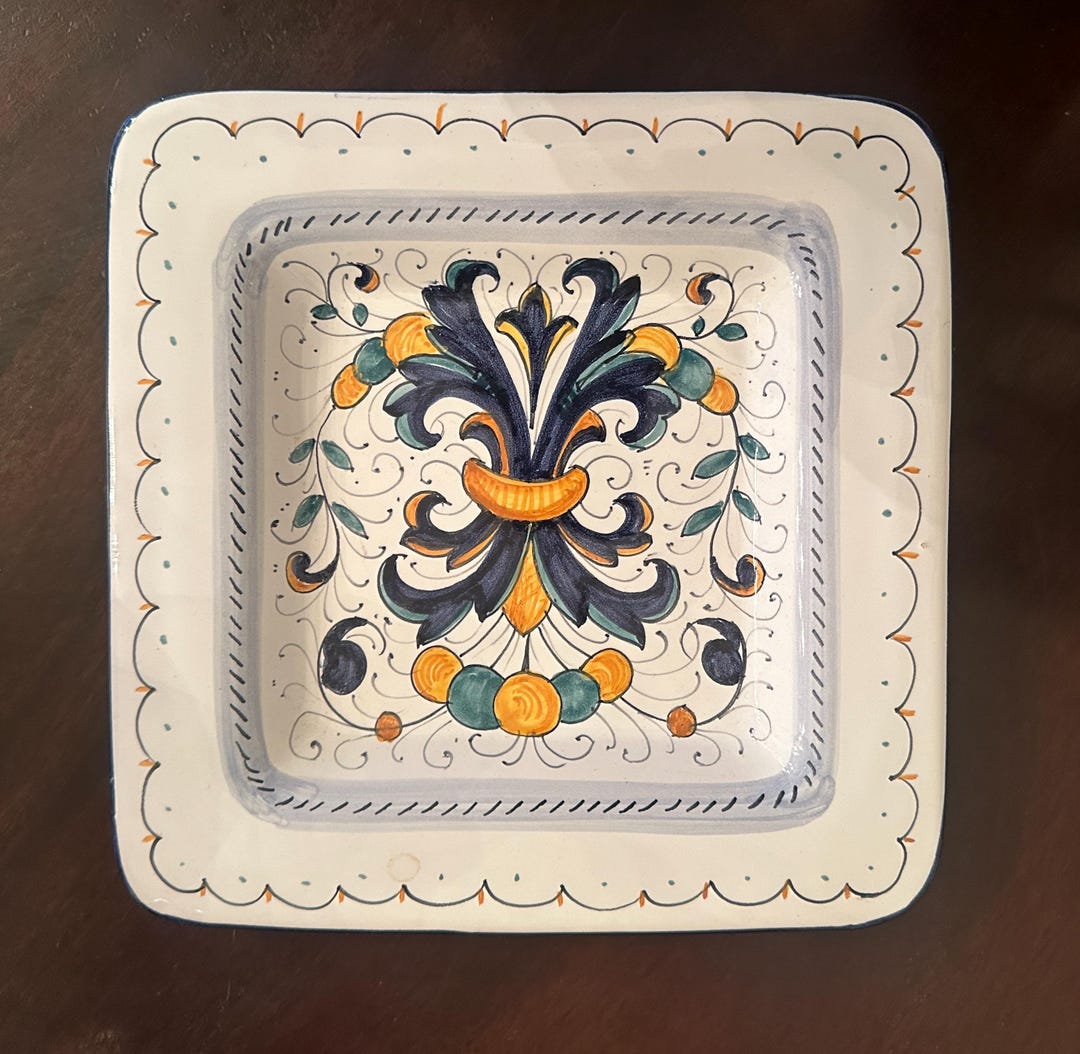 Gorgeous Square Italian Plate - Made in San Gimignano, Italy - Etsy