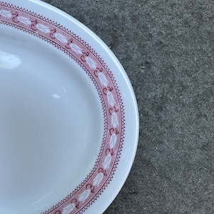 Vintage Mayer China Restaurant Oval Plate/Platter - Ivory Plate with Red Floral Border