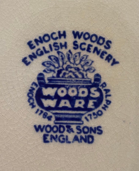 Wood Ware Enoch Woods Salad Plate - Blue Pattern - Etsy
