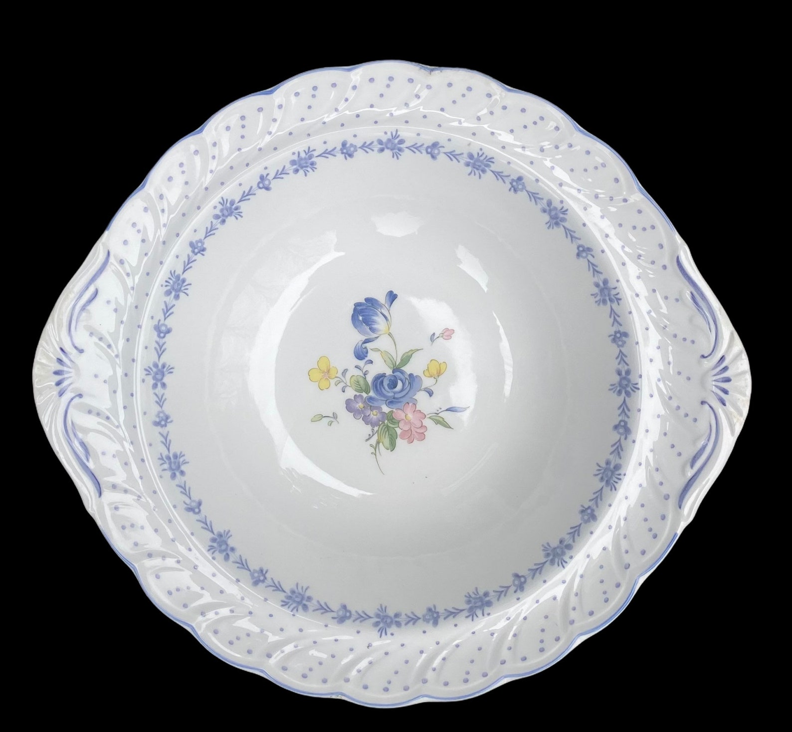 Blue Peony Serving Bowl Nikko TableWare Etsy