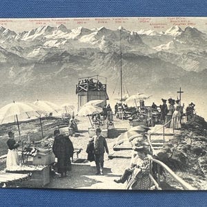 Vintage Postcard - Tourists at Mt. Rigi