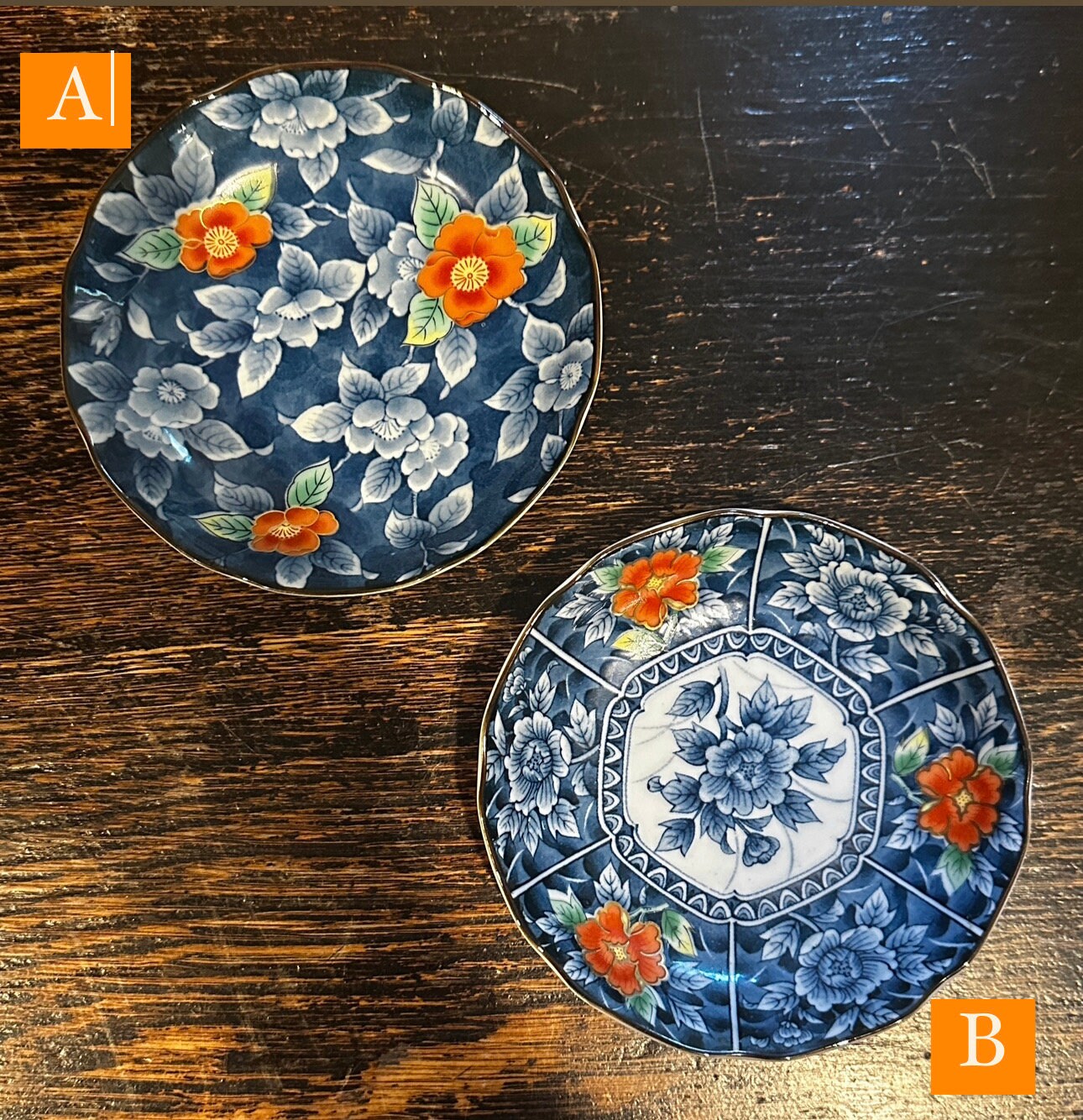 Kozan Gama (kozan Kiln) Porcelain Bowls With Scalloped Edges W
