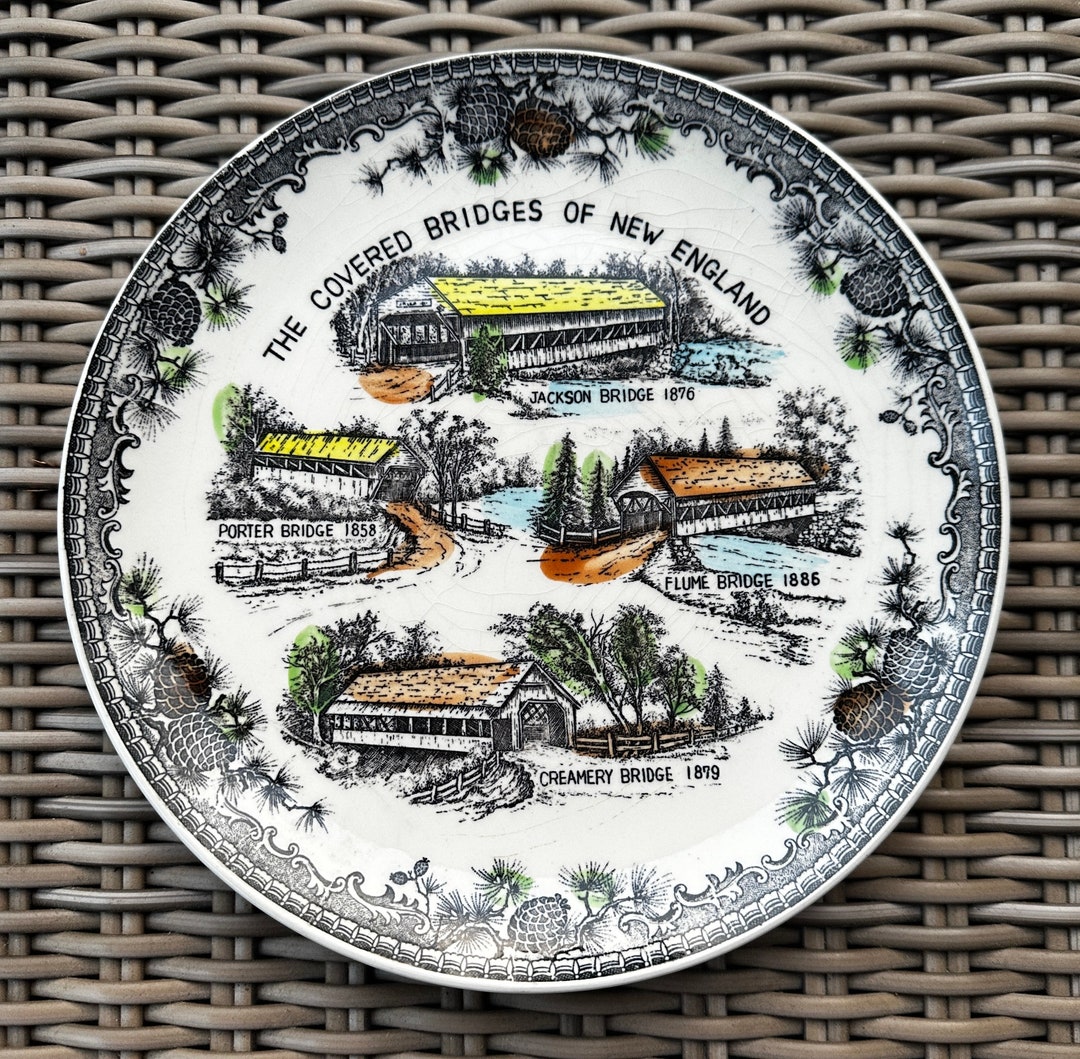 Beautiful Collectible Plate - Covered Bridges of New England - VERY ...