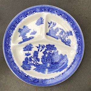 John Steventon and Sons Blue & White Divided Platter - Made in England