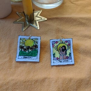 Yellow Tarot Card Earrings