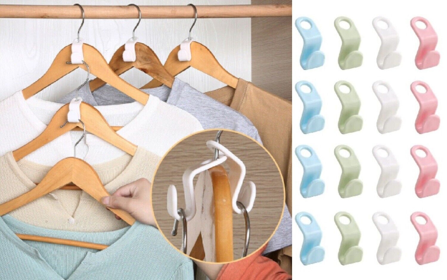 Clothes Hanger Connector Hooks, Closet Space Triangles, Hanger
